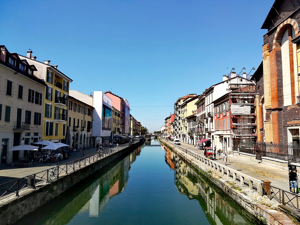 čtvrť Navigli, Itálie, kanál, ulice, památka, zajímavost, zajímavá místa, cestování, dovolená